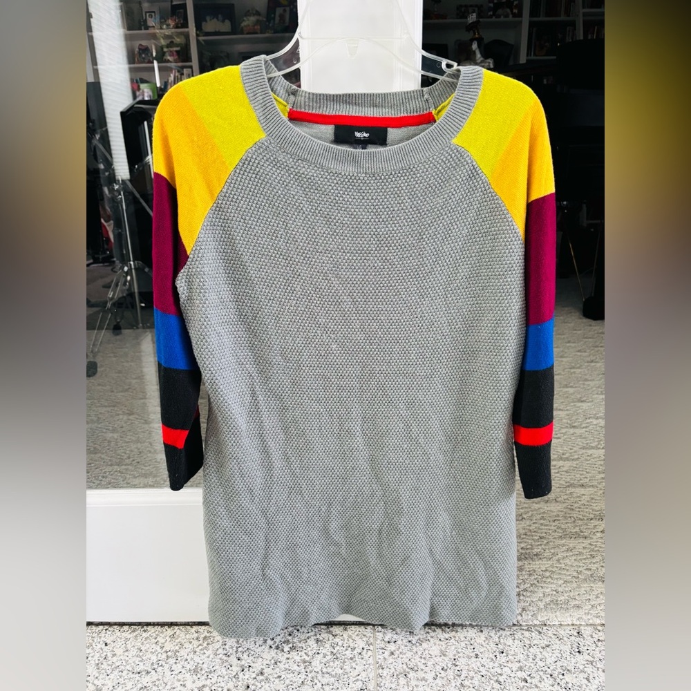 Mossimo Supply Co. Gray Sweater with Colorful Accents